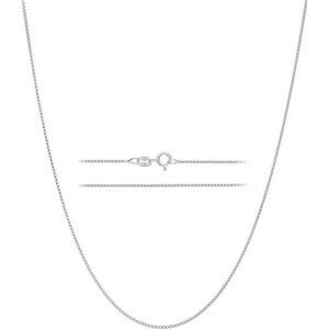 925 Solid Sterling Silver 1mm Dainty Thin Box Chain Necklace for Women, Italian